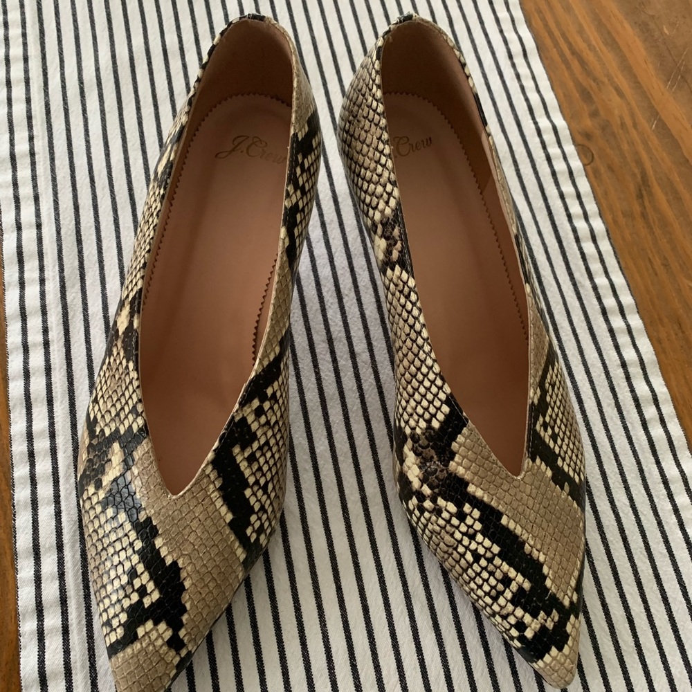 NWOT J Crew Python Kitten Heels (size 10.5)